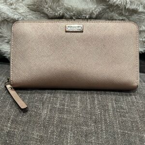 ♠️Kate Spade Rose Gold full zip long wallet